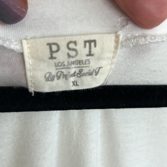 🛍️PST Long White Tunic Tank Soft Sleeveless Top Boho Southwest XL - Picture 3 of 4